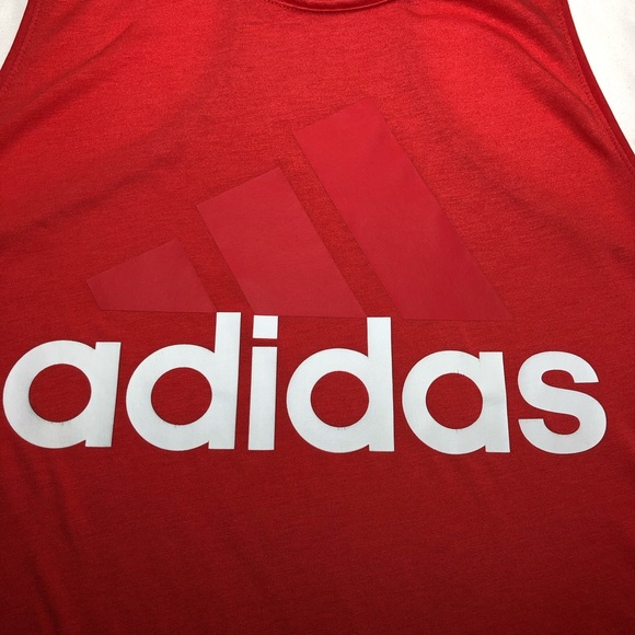 adidas White Logo Orange Red Racerback Tank Top S - Picture 3 of 10